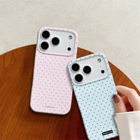 Reownest iPhone 17 Pro Pöttyös Tok Rózsaszín Puha TPU Ütésálló Védelem - iPhone 17 Pro, pink 4