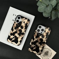 Reownest iPhone 17 TPU védőtok - fekete-arany gepárdmintás 4