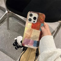 Silikónový kryt na iPhone 17 Reownest pre dievčatá a ženy, roztomilý farebný kockovaný vzor, nárazuvzdorné a odolné puzdro proti poškriabaniu - červenohnedé 9
