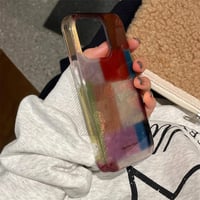 Silikónový kryt na iPhone 17 Reownest pre dievčatá a ženy, roztomilý farebný kockovaný vzor, nárazuvzdorné a odolné puzdro proti poškriabaniu - červenohnedé 4