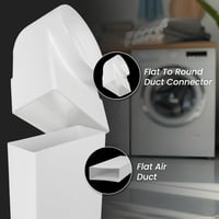 Repa Market Racord conductă plată-rotundă 90° 220x90mm - Diametru 125mm Ventilație Aer Condiționat Încălzire Răcire Plastic 4