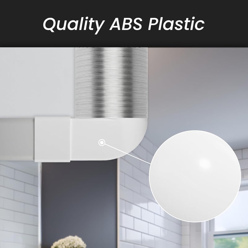 Repa Market 90° Légcsatorna Átalakító 220x90mm Lapos - 150mm Kerek Csőhöz Műanyag Csatlakozó Szellőzés Fűtés Hűtés