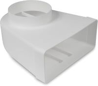 Repa Market Racord conductă plată-rotundă 90° 220x90mm - Diametru 125mm Ventilație Aer Condiționat Încălzire Răcire Plastic 1