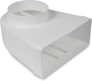 Repa Market 90° Plosnato-okrugli Kanalni Priključak 220x90mm - 125mm Promjer Ventilacija Klimatizacija Grijanje Hlađenje Plastika
