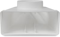 Repa Market Racord conductă plată-rotundă 90° 220x90mm - Diametru 125mm Ventilație Aer Condiționat Încălzire Răcire Plastic 9