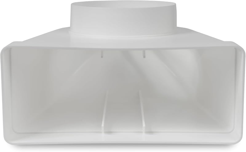 Repa Market Racord conductă plată-rotundă 90° 220x90mm - Diametru 125mm Ventilație Aer Condiționat Încălzire Răcire Plastic