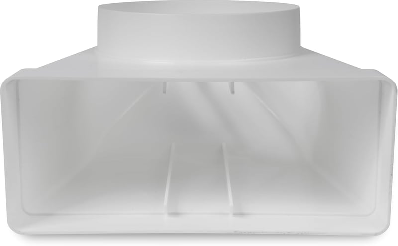 Repa Market 90° Légcsatorna Átalakító 220x90mm Lapos - 150mm Kerek Csőhöz Műanyag Csatlakozó Szellőzés Fűtés Hűtés