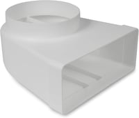 Repa Market 90° Légcsatorna Átalakító 220x90mm Lapos - 150mm Kerek Csőhöz Műanyag Csatlakozó Szellőzés Fűtés Hűtés 1