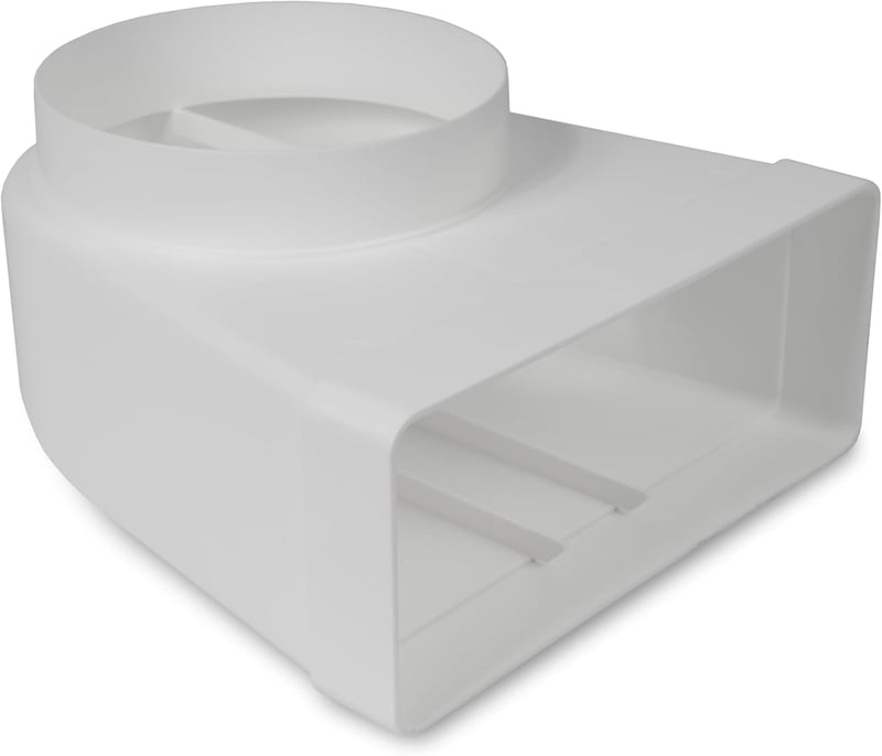 Repa Market 90° Légcsatorna Átalakító 220x90mm Lapos - 150mm Kerek Csőhöz Műanyag Csatlakozó Szellőzés Fűtés Hűtés