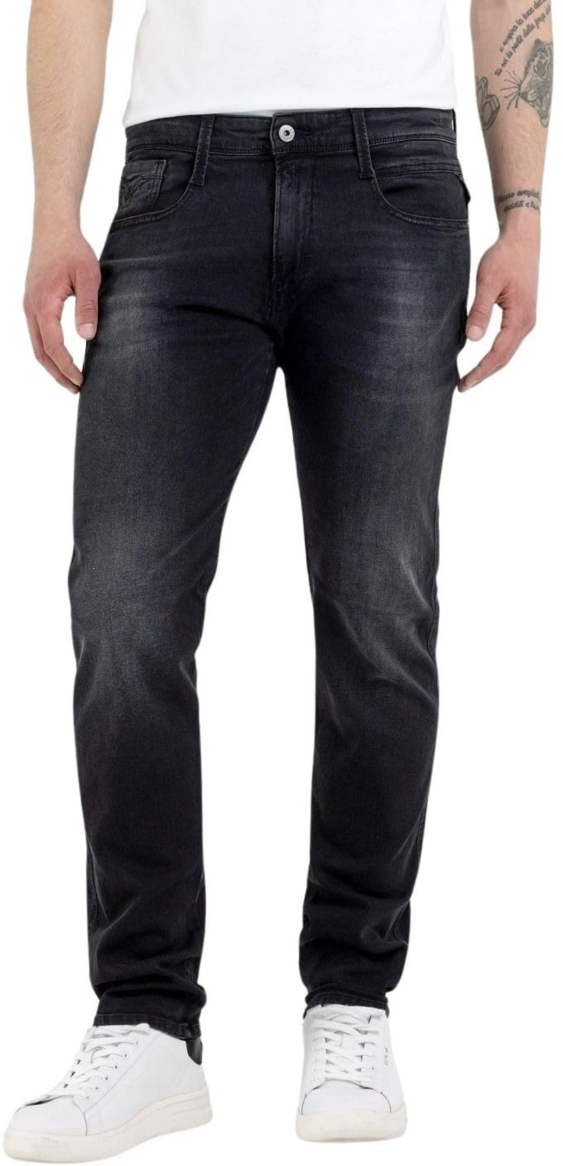 Pánske džínsy Replay Anbass v slim fit strihu s elastickým materiálom Comfort Stretch, tmavosivé (097), veľkosť 38W/34L
