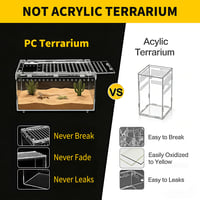 Terárium Reptile Growth z PC s magnetickým uzáverom, 30x20x15 cm, chovný box vhodný pre tarantuly, jašterice, hmyz, ryby a kraby 7