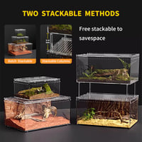 Terárium Reptile Growth z PC s magnetickým uzáverom, 30x20x15 cm, chovný box vhodný pre tarantuly, jašterice, hmyz, ryby a kraby 3