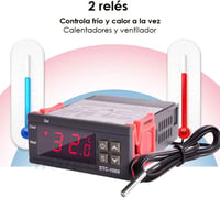 ReptilHábitat STC1000 Digitális Termosztát NTC Szenzorral 220V Inkubátor Terrárium Hőmérséklet Szabályozó 2