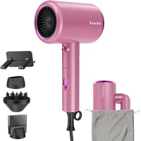 Rescien 2400W Ionos Hajszárító - Kompakt Utazási Hajszárító 3 Hőfokkal és Sebességgel, Diffúzorral, Fésűvel és Szűkítővel, Gyors Szárítás 1