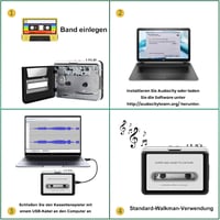 Reshow Hordozható Kazetta Lejátszó MP3 Konvertáló USB Csatlakozással - Walkman Kazetták Digitalizálása PC Kompatibilitással 6