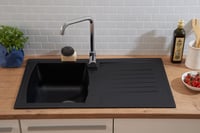 Chiuvetă încorporabilă respekta Boston Mineralit neagră, 1 cuvă, 86 x 50 cm, potrivită pentru dulap de la 45 cm 10