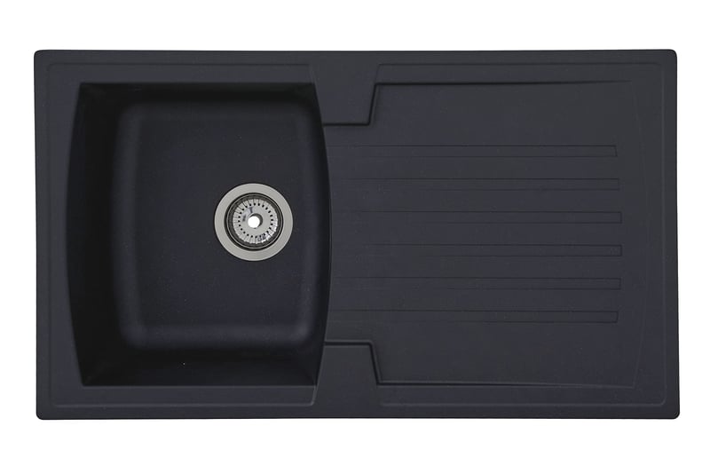 Chiuvetă încorporabilă respekta Boston Mineralit neagră, 1 cuvă, 86 x 50 cm, potrivită pentru dulap de la 45 cm