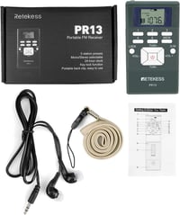 Retekess PR13 Elemes FM Rádió Fejhallgatóval, Digitális Órával és Csipesszel, Sztereó Vevőkészülék Ideális Találkozókhoz, Idegenvezetéshez é 9