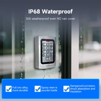 Retekess T-AC04 Prístupový systém s klávesnicou, IP68 vodotesný, kovový, PIN kód, RFID 125 kHz, 2000 používateľov, WG26, podsvietenie, otvárač dverí pre byt a kanceláriu 2