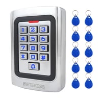 Retekess T-AC04 Prístupový systém s klávesnicou, IP68 vodotesný, kovový, PIN kód, RFID 125 kHz, 2000 používateľov, WG26, podsvietenie, otvárač dverí pre byt a kanceláriu 1