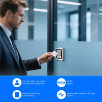 Retekess T-AC04 Prístupový systém s klávesnicou, IP68 vodotesný, kovový, PIN kód, RFID 125 kHz, 2000 používateľov, WG26, podsvietenie, otvárač dverí pre byt a kanceláriu 5