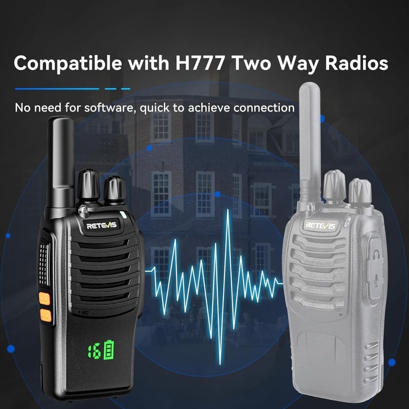 Retevis H777H Professzionális Walkie Talkie PMR Rádió 6 db Töltővel Type-C - With concealed display