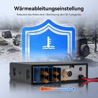 Retevis MB63A CB rádió antennával, PA rendszer, NB/ANL zajszűrő, 12V/24V - fekete 4