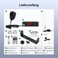 Retevis MB63A CB rádió antennával, PA rendszer, NB/ANL zajszűrő, 12V/24V - fekete 9