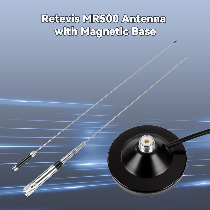 Retevis MR500 CB rádió antenna 150W 26-29MHz PL259 mágneses tartóval