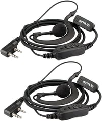 Retevis RE3120 Rádió Fejhallgató 2 Tűs C-Típusú Headset JUCJET RT24 RT27 RT668 Baofeng BF-888S Kenwood Walkie Talkie Kompatibilis (2 db) 1