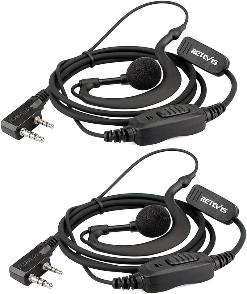 Retevis RE3120 Rádió Fejhallgató 2 Tűs C-Típusú Headset JUCJET RT24 RT27 RT668 Baofeng BF-888S Kenwood Walkie Talkie Kompatibilis (2 db)