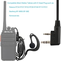 Retevis RE3120 Rádió Fejhallgató 2 Tűs C-Típusú Headset JUCJET RT24 RT27 RT668 Baofeng BF-888S Kenwood Walkie Talkie Kompatibilis (2 db) 4