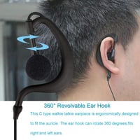Retevis RE3120 Rádió Fejhallgató 2 Tűs C-Típusú Headset JUCJET RT24 RT27 RT668 Baofeng BF-888S Kenwood Walkie Talkie Kompatibilis (2 db) 7