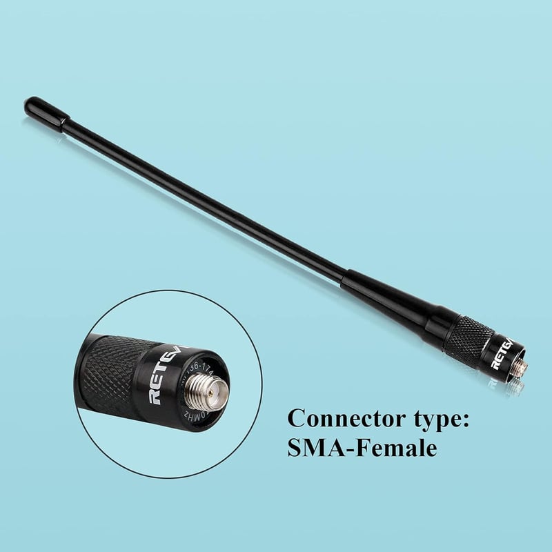 Retevis RHD701 SMA-Female Kettős Sávú Nagy Teljesítményű Antenna Walkie Talkie Készülékekhez - Kompatibilis H777 RT5 RT5R RT6 BAOFENG UV5R A