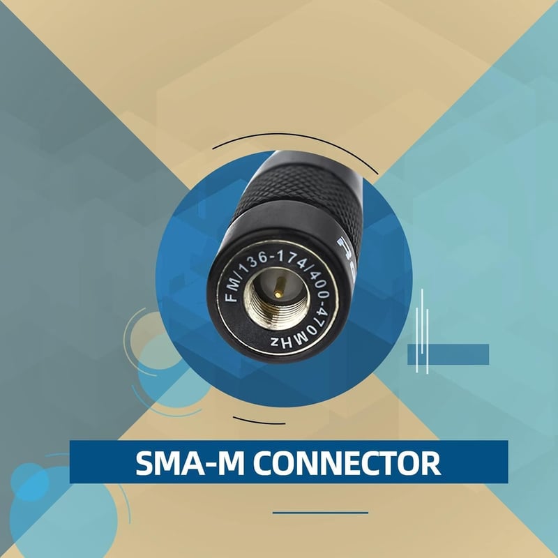 Retevis RHD771 Walkie Talkie Antenna SMA-M Kettős Sávú UHF VHF - Kompatibilis RT1 RT2 RT3 RT8 RT81 RT82 RT83 TYT MD-380 UV8000D Adóvevőkkel