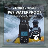 Stație radio portabilă maritimă VHF Retevis RM21, rezistentă la apă IP67, cu reducerea zgomotului, walkie-talkie, 88 de canale, comunicare navă-țărm, negru, 1 buc. 2