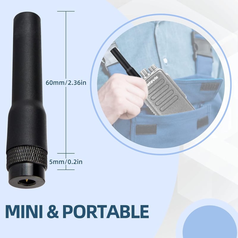 Retevis RT20 Kettős Sávú VHF/UHF Walkie Talkie Antenna SMA-M Csatlakozóval - Kompatibilis RT1 RT3 RT82 Baofeng UV-3R TYT YAESU Rádiókkal (2d