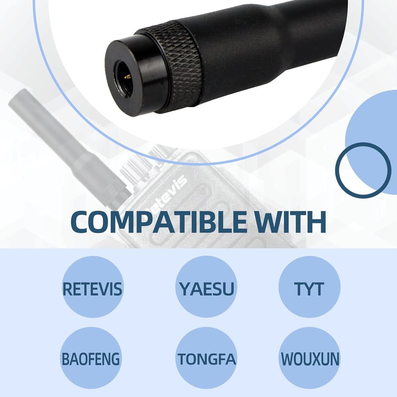 Retevis RT20 Kettős Sávú VHF/UHF Walkie Talkie Antenna SMA-M Csatlakozóval - Kompatibilis RT1 RT3 RT82 Baofeng UV-3R TYT YAESU Rádiókkal (2d