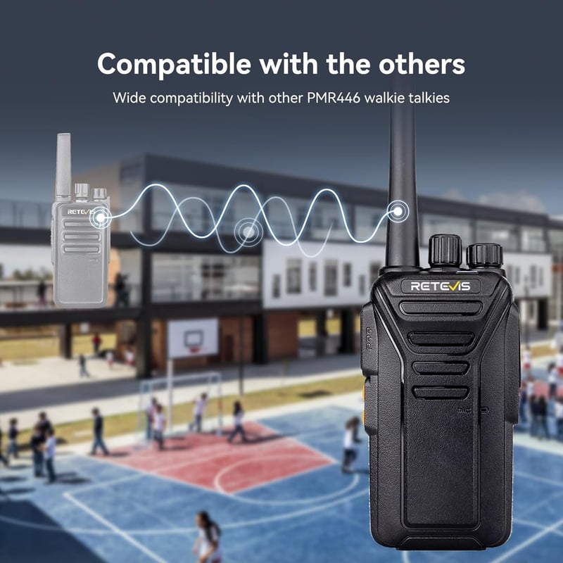 Retevis RT27 PMR446 Walkie Talkie 16 csatornás készlet 10db fekete fejhallgatóval