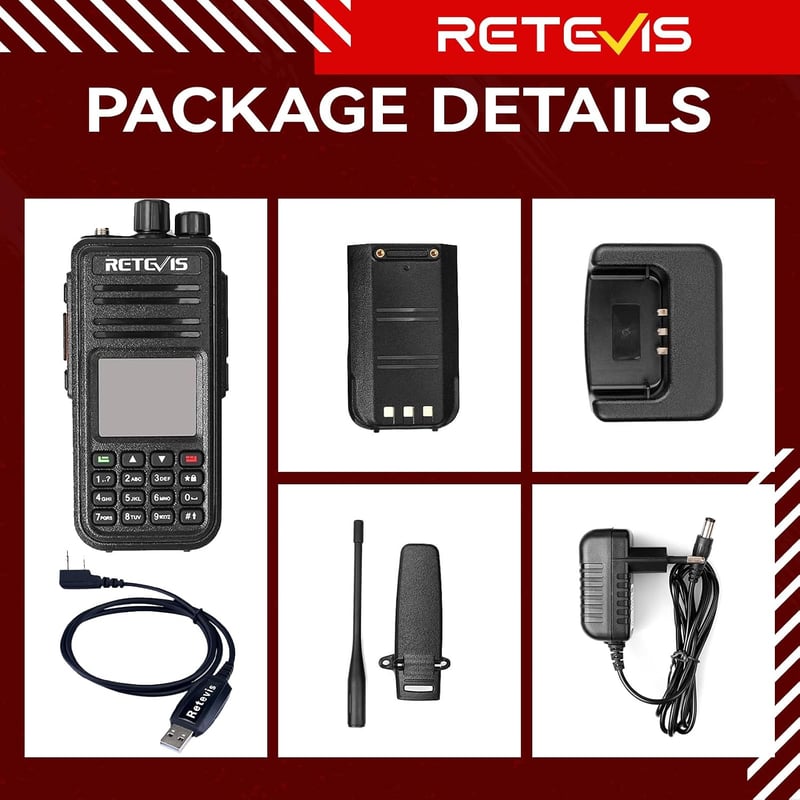 Retevis RT3S DMR analóg digitális amatőr rádió OpenGD77 támogatással, dupla idősávos ismétlő, kompatibilis Mototrbo Animal II, fekete, 1 db