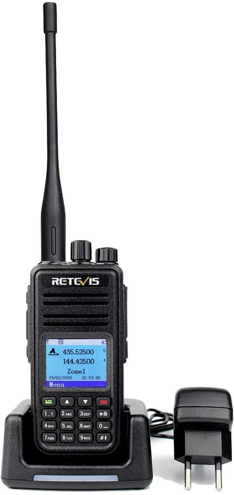 Retevis RT3S DMR analóg digitális amatőr rádió OpenGD77 támogatással, dupla idősávos ismétlő, kompatibilis Mototrbo Animal II, fekete, 1 db