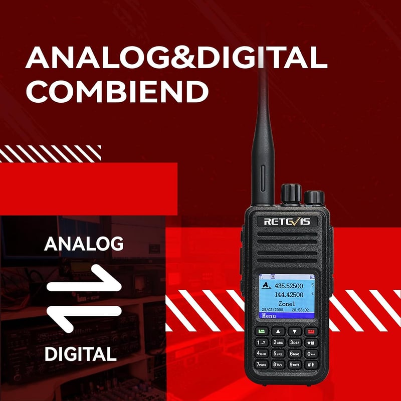 Retevis RT3S DMR analóg digitális amatőr rádió OpenGD77 támogatással, dupla idősávos ismétlő, kompatibilis Mototrbo Animal II, fekete, 1 db