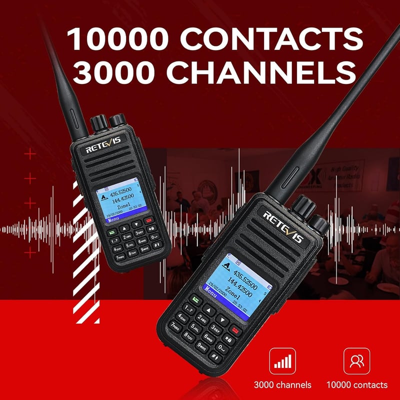 Retevis RT3S DMR analóg digitális amatőr rádió OpenGD77 támogatással, dupla idősávos ismétlő, kompatibilis Mototrbo Animal II, fekete, 1 db