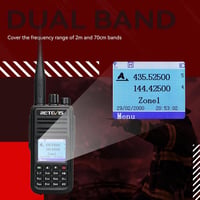 Retevis RT3S DMR analóg digitális amatőr rádió OpenGD77 támogatással, dupla idősávos ismétlő, kompatibilis Mototrbo Animal II, fekete, 1 db 3