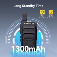 Stație radio portabilă Retevis RT619 Mini PMR446, VOX, reîncărcabilă, 1300 mAh, cu cablu de încărcare USB 2 în 1, 4 bucăți, negru 6