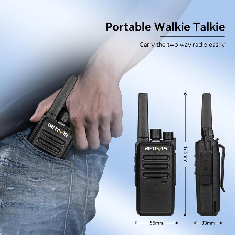 Retevis RT668 PMR446 Walkie Talkie 10db Fekete + 10in1 Töltő USB Type-C