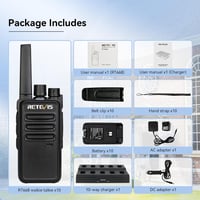Retevis RT668 PMR446 Walkie Talkie 10db Fekete + 10in1 Töltő USB Type-C 7