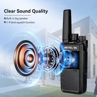Retevis RT668 PMR446 Walkie Talkie 10db Fekete + 10in1 Töltő USB Type-C 6