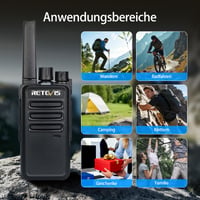 Retevis RT668 PMR walkie talkie szett fejhallgatóval, VOX funkcióval, hosszú hatótávú kézi adóvevő felnőtteknek, fekete, 2 db 9