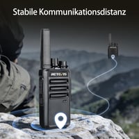 Retevis RT668 PMR walkie talkie szett fejhallgatóval, VOX funkcióval, hosszú hatótávú kézi adóvevő felnőtteknek, fekete, 2 db 3